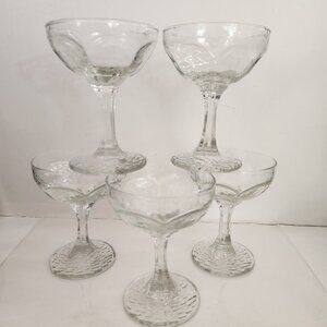 Libbey Chivalry Shallow Champagne Glasses Set of 5